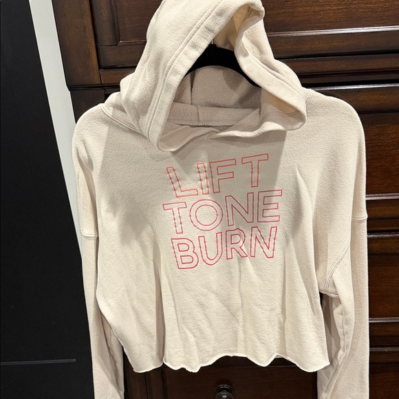Pure Barre LBT Cream Hoodie with Pink Text - Picture 4 of 6